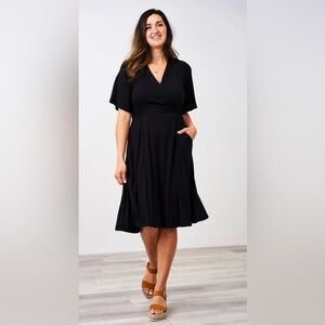 Small Latched Mama Faux-wrap Nursing Dress